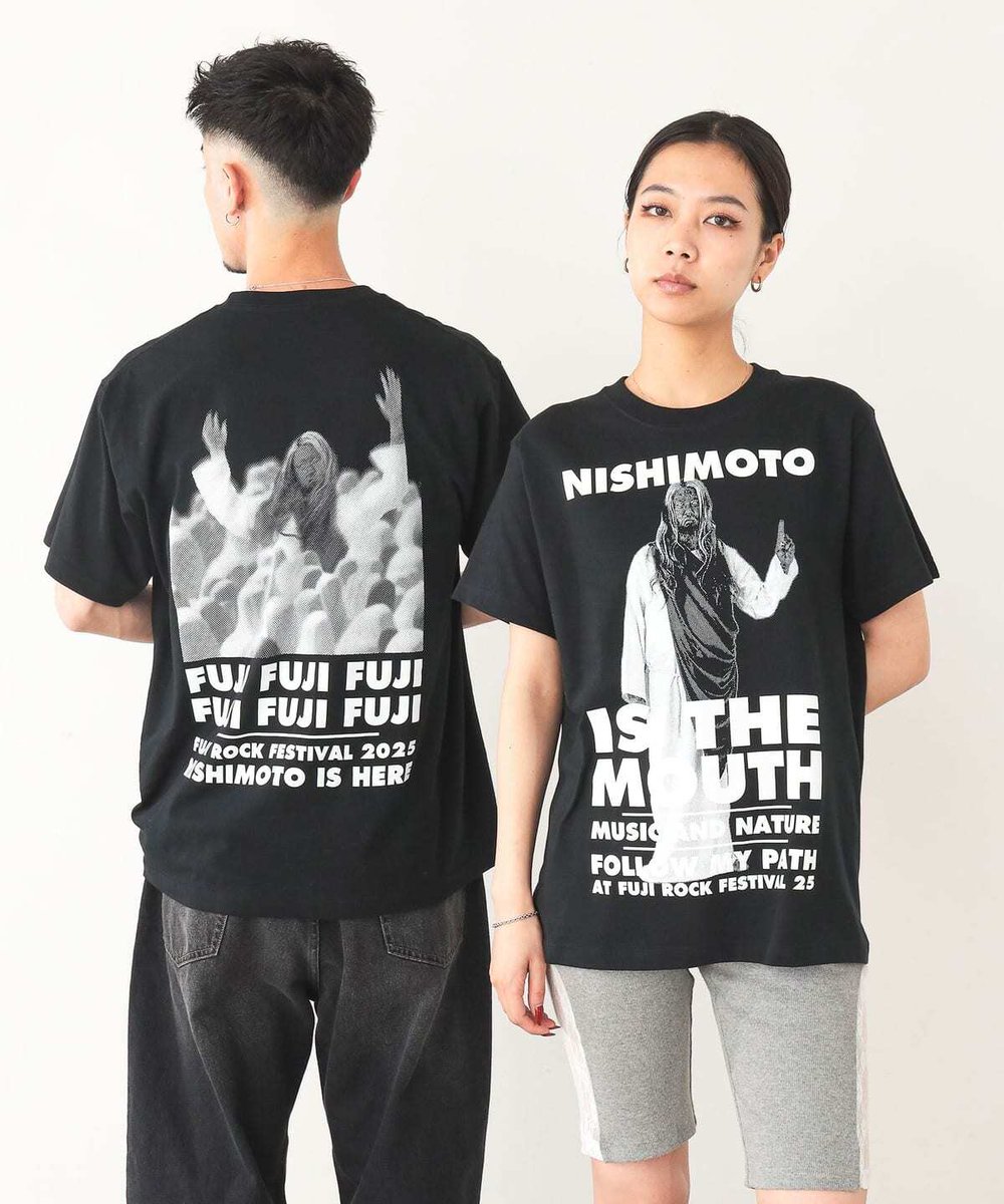 世代やジャンルを超えたコラボレーションが特徴✨️
『NISHIMOTO IS THE MOUTH』
著名人が着用したことでアメリカを中心に注目を集め、2020年より精力的に活動を開始。

『FUJI ROCK FESTIVAL'25』のためのスペシャルなTシャツはこちら✔
🛒 bit.ly/4ey0rwu