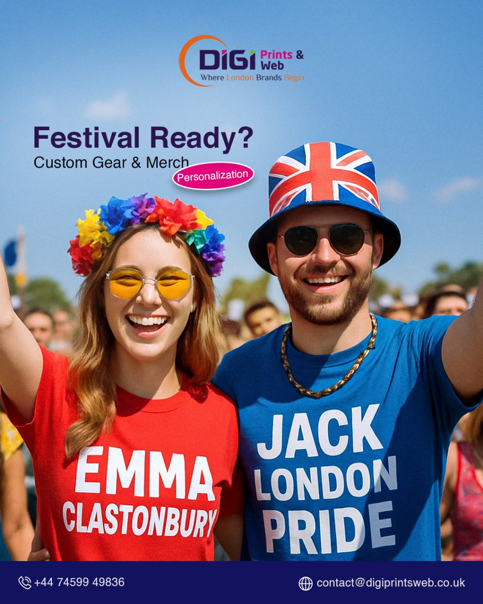 digiprintsweb's tweet photo. 🎉 Festival season = time to stand out!
Custom tees, merch &amp; gear made just for YOU 👕✨
Let your style speak – DigiPrints Web has you covered 🇬🇧
📩 contact@digiprintsweb.co.uk
#FestivalReady #CustomMerch https://t.co/OM3CzMIAUB