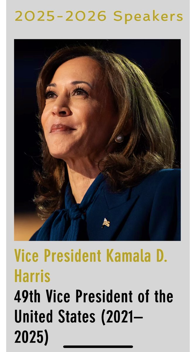 MVP <a href="/KamalaHarris/">Kamala Harris</a> will be speaking at the Colorado Speaker Series in Denver, CO on Thursday, April 2, 2026. 

“The Colorado Speaker Series is dedicated to providing the highest quality speaker experience in the country.”

Link: coloradoseries.com