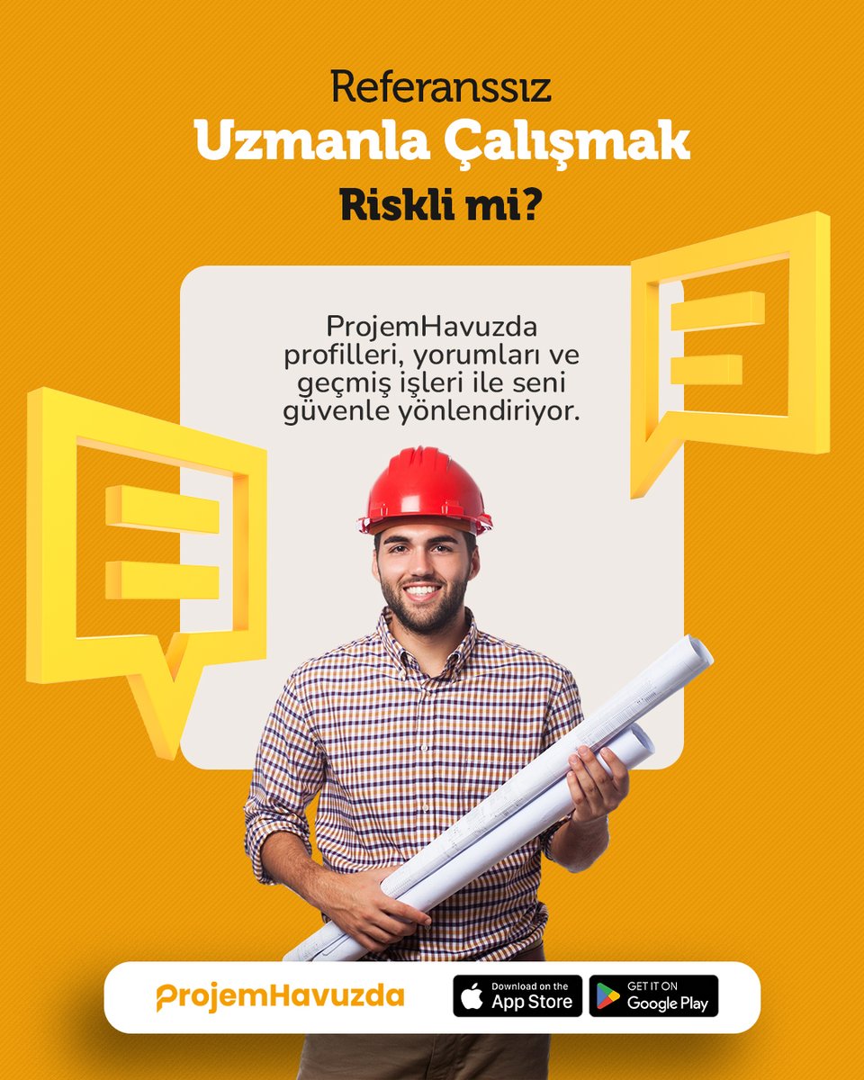 ProjemHavuzda's tweet photo. ❓ Referanssız uzmanla çalışmak riskli mi?
ProjemHavuzda’da durum farklı!
👷‍♂️ Her uzmanın detaylı profili,
⭐ Gerçek kullanıcı yorumları ve
📂 Geçmiş işleriyle güvenle seçim yapabilirsin.

Risk alma, doğru kararı ver, projen güvende olsun! https://t.co/kNT1gmnLjA