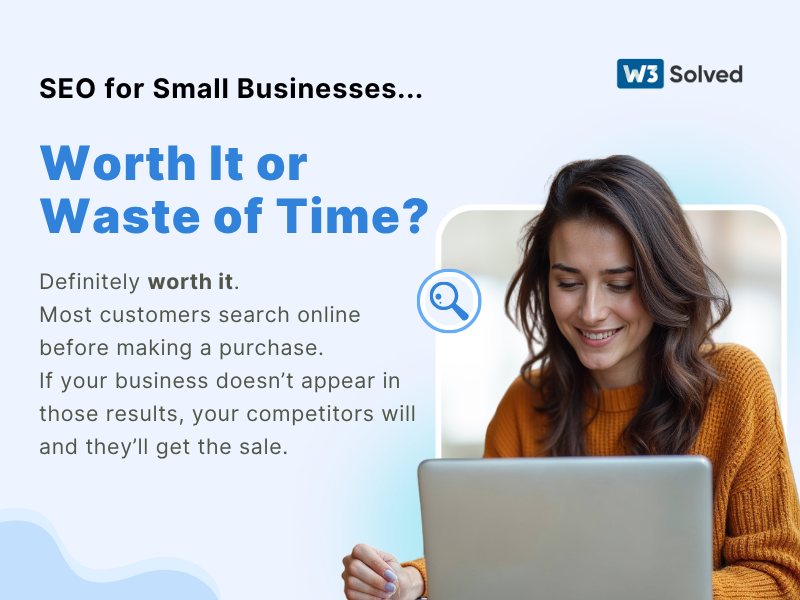 w3solved's tweet photo. Most people search before they shop.
If you're not on page one, you're not in the game
SEO helps small businesses get found—by the right people, at the right time.

𝗩𝗶𝘀𝗶𝗯𝗶𝗹𝗶𝘁𝘆 𝗺𝗲𝗮𝗻𝘀 𝗲𝘃𝗲𝗿𝘆𝘁𝗵𝗶𝗻𝗴.
➡️ https://t.co/fFQ6cnYtyX
#W3Solved #SEO #SmallBusinessTips https://t.co/DPqcBZmjif