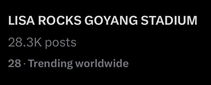 LISANATIONS_'s tweet photo. Now trending worldwide! 

LISA ROCKS GOYANG STADIUM  #DEADLINEinSeoul_LISA #BLACKPINK_DEADLINE https://t.co/xVBXaLfEyP