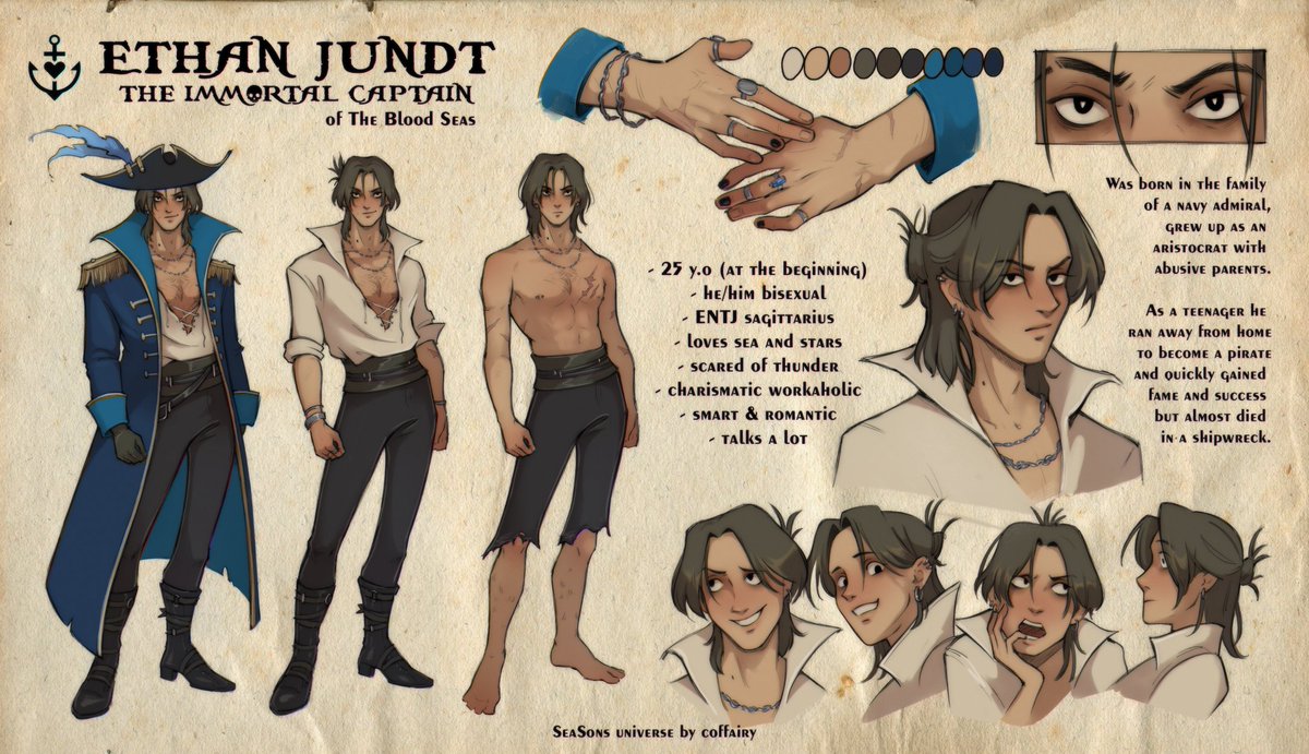 Captain, oh Captain 🌊⚓🏴‍☠️
#Seasons_universe #OC