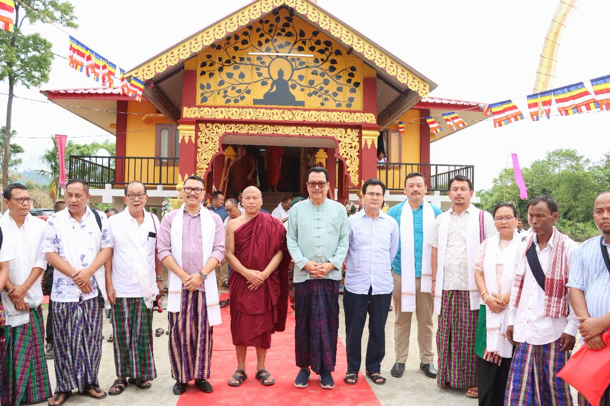 ZingnuChau's tweet photo. With deep gratitude, I joined Hon’ble DyCM Shri @ChownaMeinBJP Ji for the inauguration of the Buddha Vihara at Nongtaw Kham-II, Namsai, a sacred space embodying Lord Buddha’s timeless teachings of peace, compassion, and wisdom.

The Vihara will serve as a spiritual and cultural anchor for the community. Our identity lives through our language and traditions; it is essential that every village Vihara has a local language teacher to pass on our script, values, and heritage to the younger generation.

I’m thankful to all who contributed to the realisation of this serene Vihara. It will remain a centre of faith, harmony, and learning for generations to come.

Also had the honour of planting a sacred Bodhi Tree alongside Venerable Dhammakitti Mahathero Ji, a symbol of spiritual growth and enlightenment.

The occasion was graced by Venerable Vimalatissa Mahathero Ji, ZPC Smt. Urmila Mancheykhun Ji, District BJP President Shri Ningroo Ong Maio Ji, and other dignitaries.

@PemaKhanduBJP 

1/2