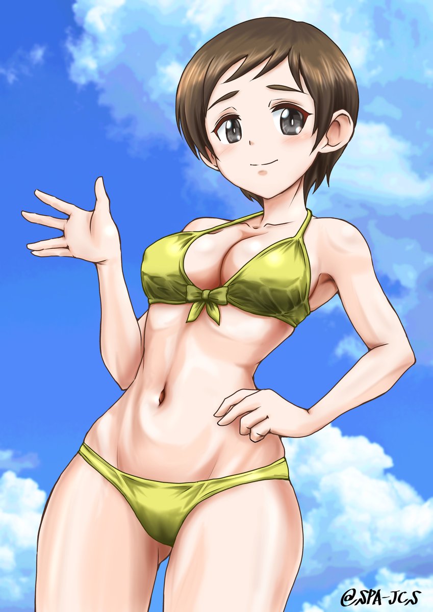 西住まほ 「おっぱいデカ森峰 #ビキニの日」|NSPAのイラスト