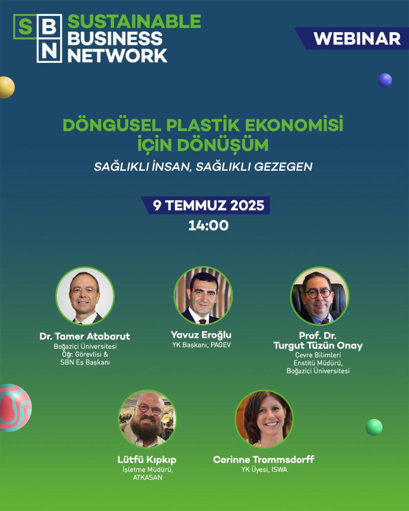 PAGEV Başkanımız Yavuz Eroğlu, 9 Temmuz saat 14:00’te başlayacak “Döngüsel Plastik Ekonomisi İçin Dönüşüm” başlıklı Sustainable Business Network (SBN) webinar konferansa konuşmacı olarak katkı sunacak.
Detaylar: kisa.link/jaunK