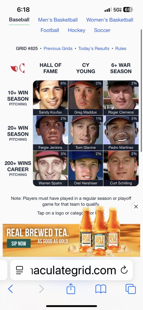 ⚾️ Immaculate Grid 825 9/9:
Rarity: 24
IMMACULATE!
🟩🟩🟩
🟩🟩🟩
🟩🟩🟩
Play at:
immaculategrid.com/play