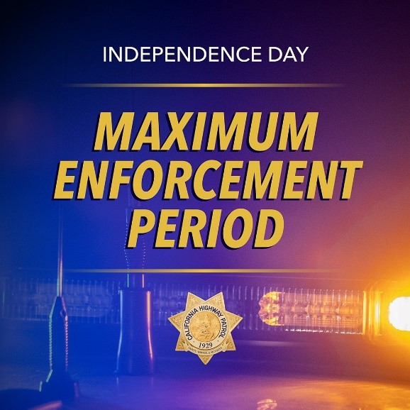 CHPRedding's tweet image. CHP officers will be on the lookout for impaired, distracted, and aggressive drivers as part of a statewide holiday enforcement period this Fourth of July weekend. Buckle up, slow down, and designate a sober driver.