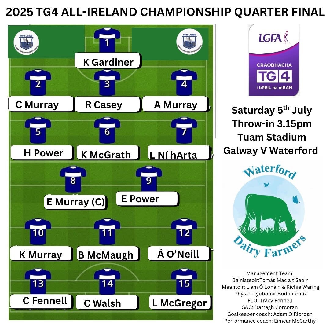 Wishing Ms. Casey and Ms. Murray and all of <a href="/WaterfordLGFA/">Waterford LGFA</a> the very best of luck today against Galway! 🤞🏻@tipperaryetb