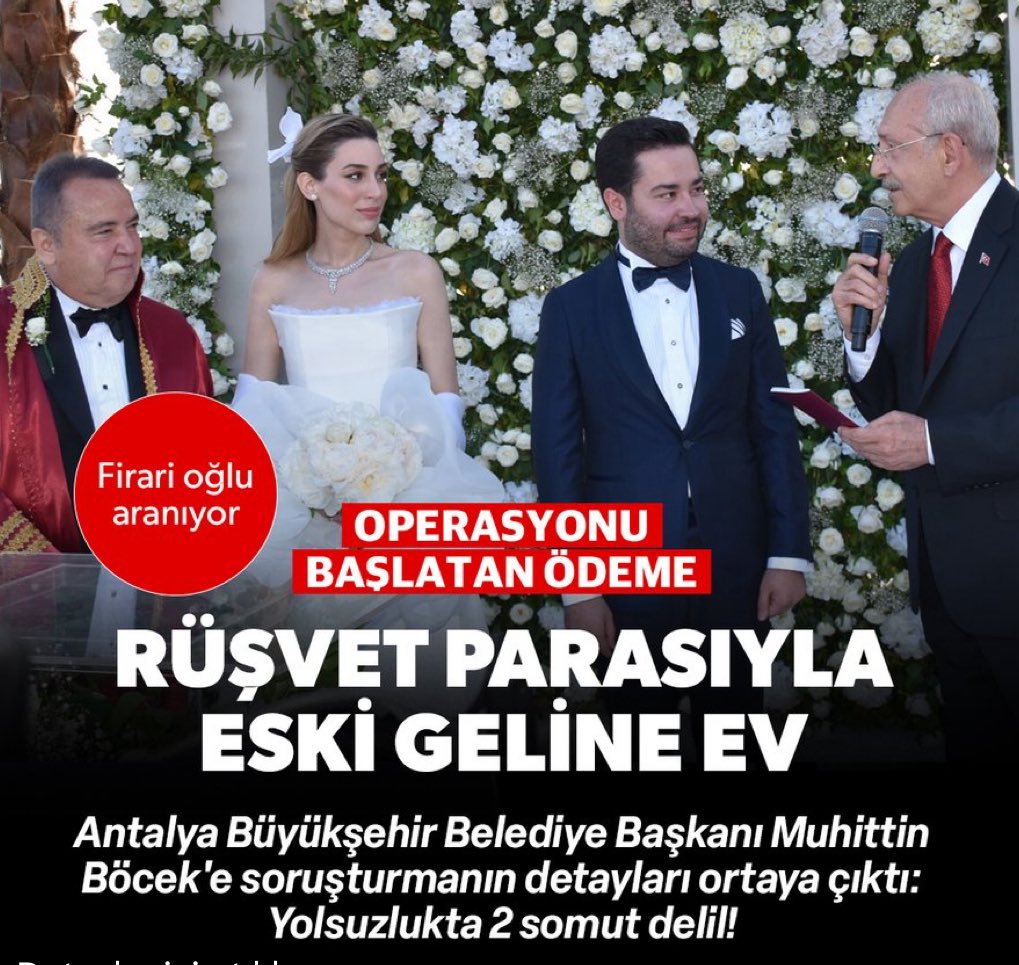 Antalya'daki BÖCEK operasyonunu başlatan ödeme. 💵 (flood)⤵️

Büyükşehir Belediye Başkanı'nın oğlu Gökhan Böcek, boşanma sürecindeki eşi Zeynep Kerimoğlu adına rüşvet parasıyla ev almış