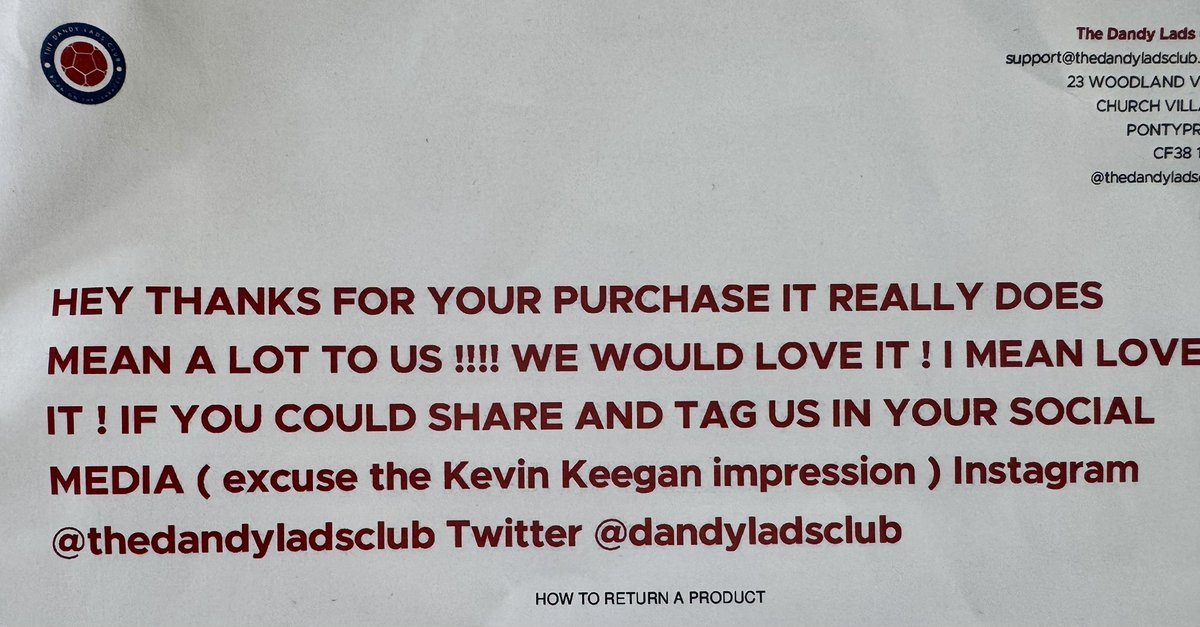 Hey <a href="/dandyladsclub/">THE DANDY LADS CLUB</a> - You had me at the Kevin Keagan impression!! 😂🙌… I also love the T-shirt 🫶😉 Cheers guys keep up the good work! 👏👍