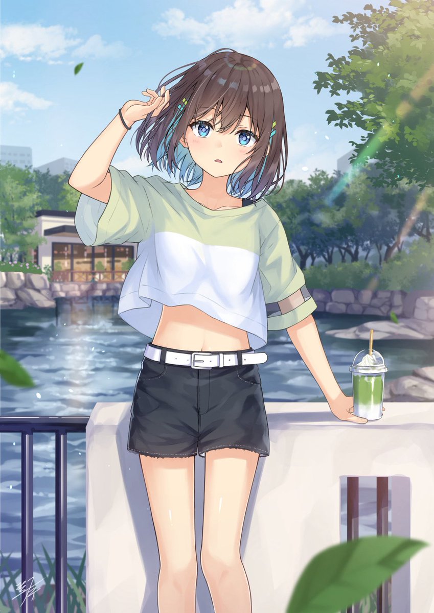 mikoillust's tweet image. 🍵🥛