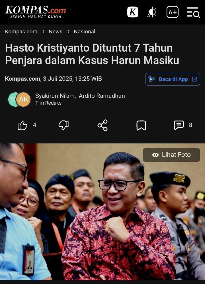 Ketika PDIP masuk ke kekuasaan maka hukum akan diintervensi. Belum apa2 saja tuntutan Hasto sudah dikorting Jaksa <a href="/KPK_RI/">KPK</a>.