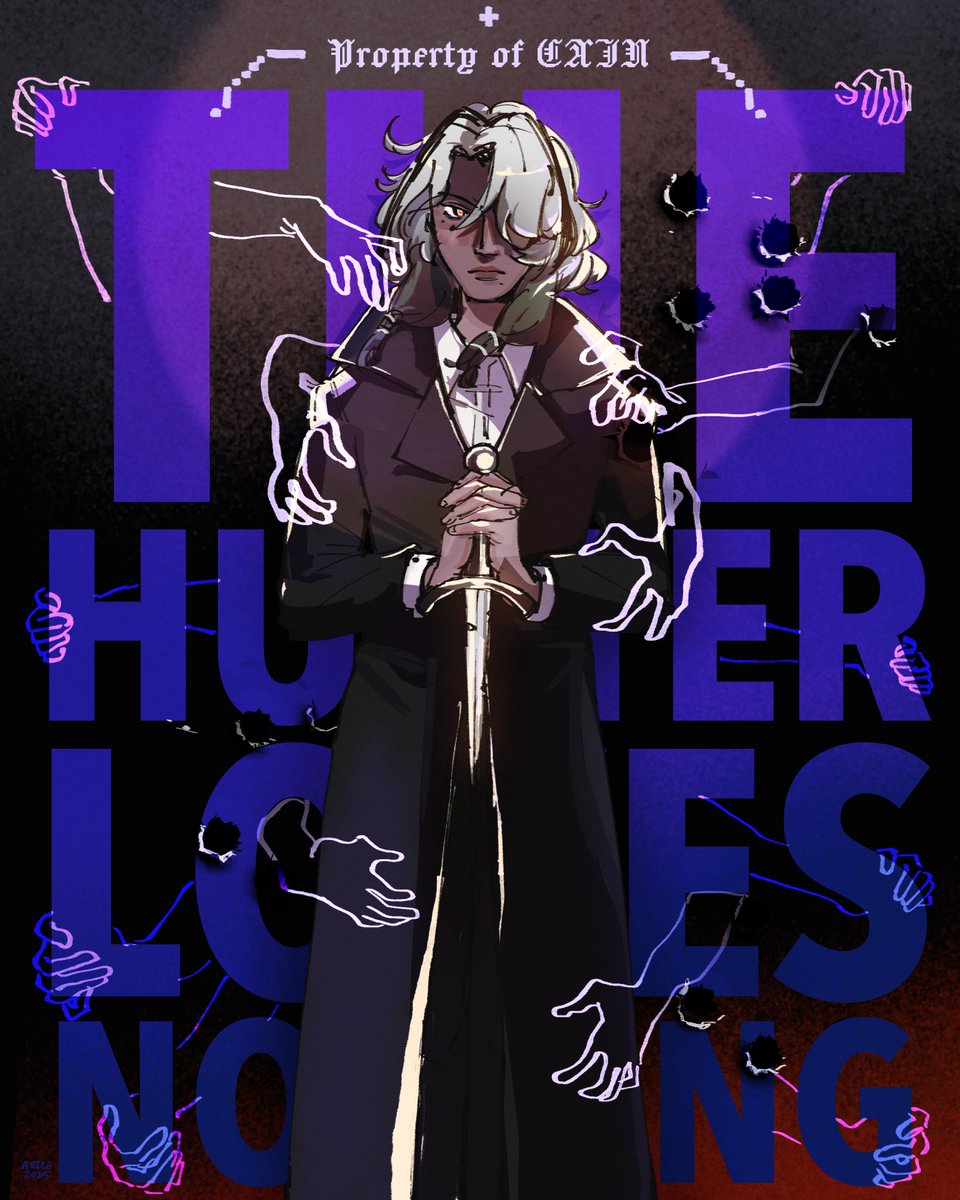 [ #artfight2025] for <a href="/soundofastar/">TEAM CRYSTALS‼️limbuscompany@artfight</a>! crunching on everybody's CAIN OCs. feed me more