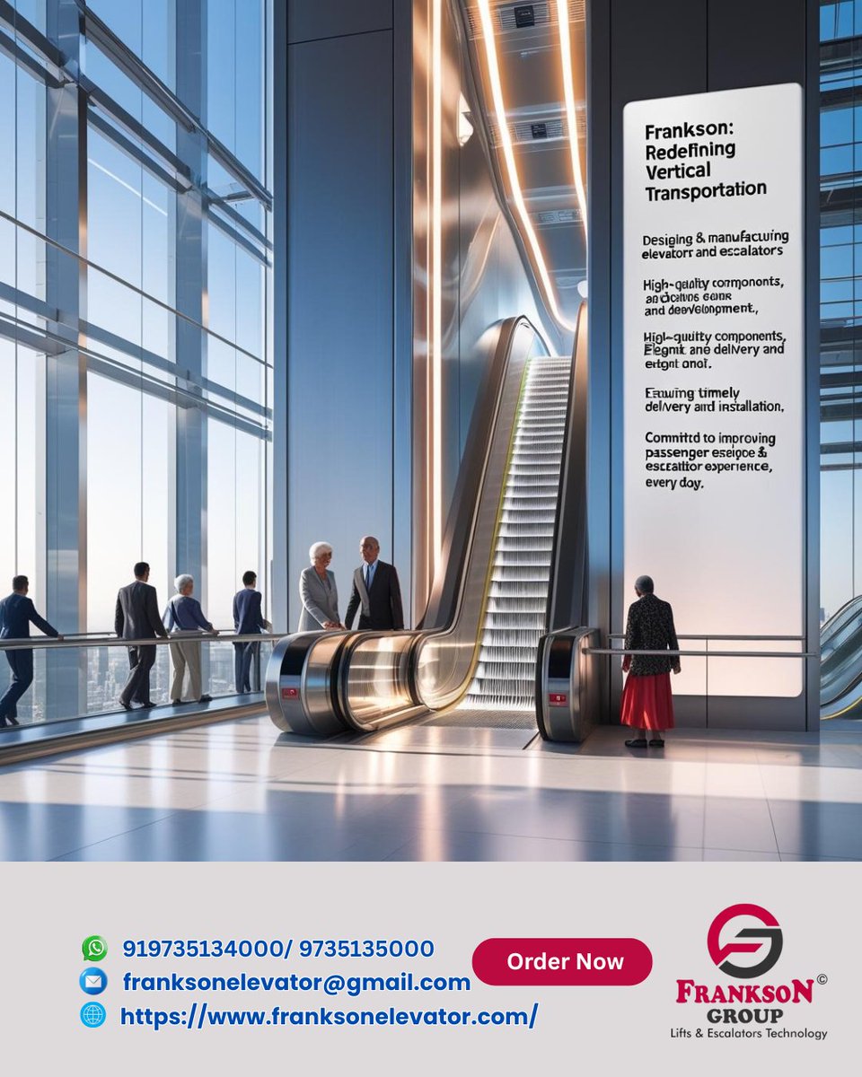 FranksonEl22317's tweet image. Frankson lifts—engineering excellence with every rise.

#FranksonElevators #FranksonEscalators #ElevatorSolutions #EscalatorInnovation #ElevatorSafety #SmartElevators #UrbanMobility #VerticalTransport #ModernInfrastructure #BuildingSolutions #AccessibilityMatters