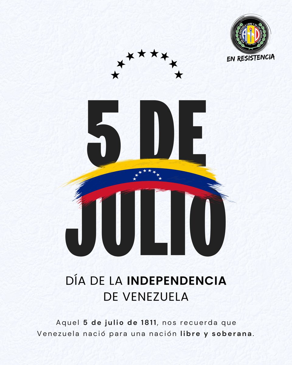 Cada 5 de Julio recordamos el valor histórico de nuestra independencia. Una firma de 214 años, hoy ignorada por quienes han cerrado las puertas de las libertades e independencia de los venezolanos.

Por nuestra historia, el futuro de la familia y el desarrollo del país, es una
