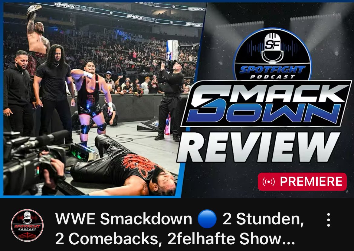 Endlich wieder #SmackDown - mit 2 statt 3 Stunden Sendezeit! 

Wie hat uns das gefallen? Unser Rückblick läuft jetzt auf YouTube, Spotify &amp; Co. ☝🏻