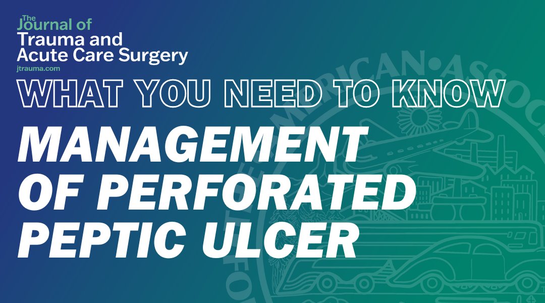 Peptic Ulcer Perforation is associated with a high morbidity and mortality. This article aims to analyze the different aspects related to the management of perforated peptic ulcers and define the best therapeutic approaches.

journals.lww.com/jtrauma/fullte…