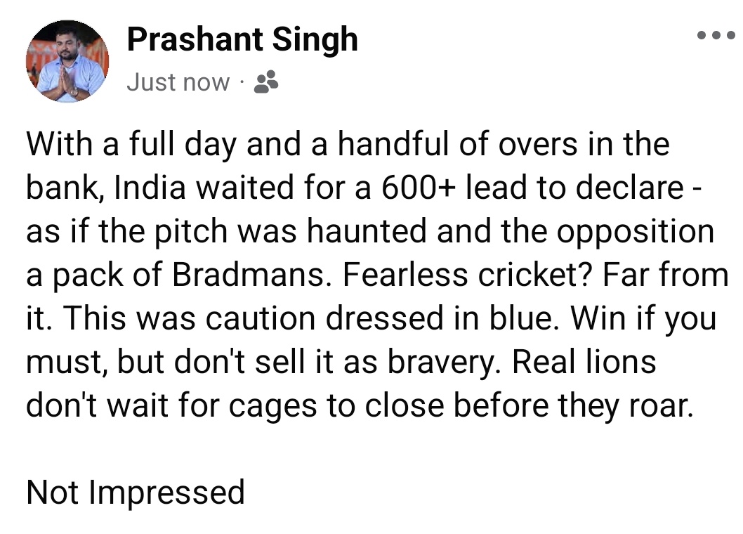 ImPrashant_PSR's tweet photo. #INDvsENGTest
@GautamGambhir @imVkohli @BCCI @ECB_cricket https://t.co/FWYlytOASm
