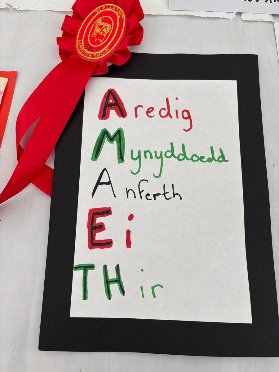 Llwyddiant ysgubol yn yr adran “Plant Ysgol Feithrin a Chynradd” yn Sioe Cymdeithas Amaethyddol Llanbed heddiw!  Da iawn chi blantos🙌🏼🥇🥈🥉🏆🏆🏆 @SioeLlanbed