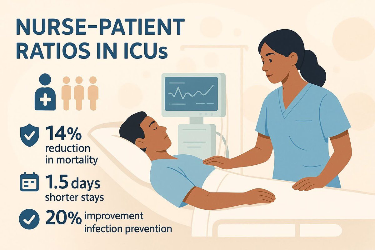 niccjournal's tweet image. 💉 The Impact of Nurse–Patient Ratios on ICU Outcomes
Adequate nurse staffing in ICUs isn’t just a numbers game,it’s life-saving care in action.
🔗 doi.org/10.1111/nicc.7…
#CriticalCare #Nursing #PatientSafety #ICU #HealthcareQuality