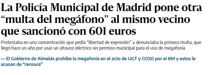 cor3771's tweet photo. @TirodeGraciah 📢 El Gobierno de Almeida prohíbe la megafonía.. https://t.co/W9KMbaFijx