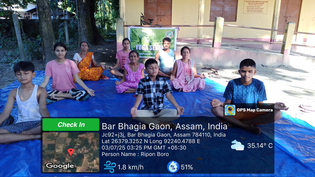 #Sonitpur_Assam
🧎‍♀️Dhekiajui yoga centre🧘‍♀️
Yoga camp organized by Dhekiajuli Yoga Centre
#Date... 03.07.2025