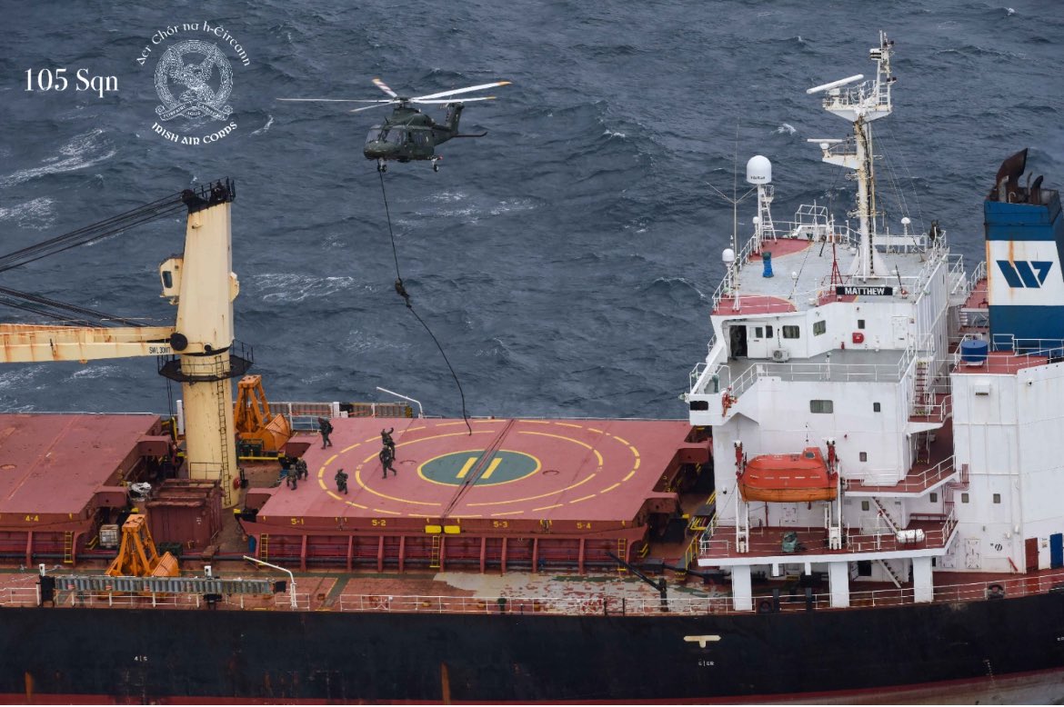 Great pic of the MV Matthew take down.

Hang it in the Louvre. 

Because when every second counts, you can count on the Defence Forces…👍