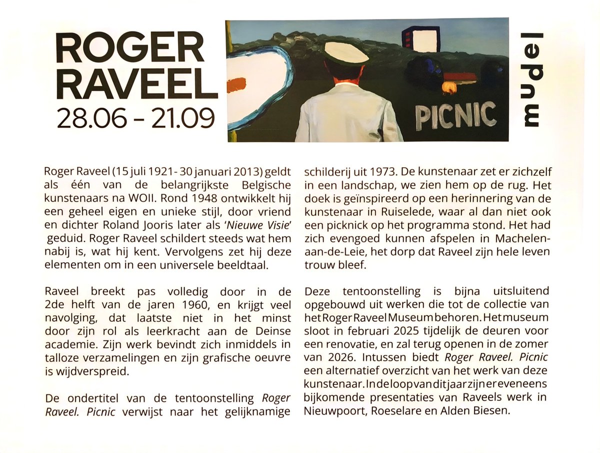 FrederikBourgu1's tweet photo. 7. 🔼🔽 Vanwege de #renovatie van het Roger Raveel #museum in Machelen aan de Leie, zijn sommige van zijn werken in het #Mudel te zien. #RogerRaveel #Picnic #Deinze 🔽 https://t.co/wvw8Y3gBqb