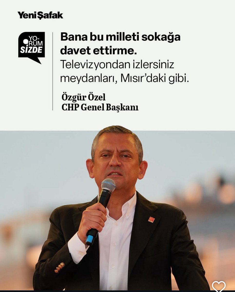 Çapsızın, kifayetsizin, boşboğazın tekisin Özgür!
Boyundan büyük laflarla efelenen CHP’nin tavşan başkanı…
Hırsızın, arsızın, haraminin yancısı, çanak yalayıcısı olmuş çıkmışsın!
Sokağa mı dökecekmişsin CHP’yi? Hadi oradan, bıcırık!

Bu sokaklar senin klavye başından zannettiğin