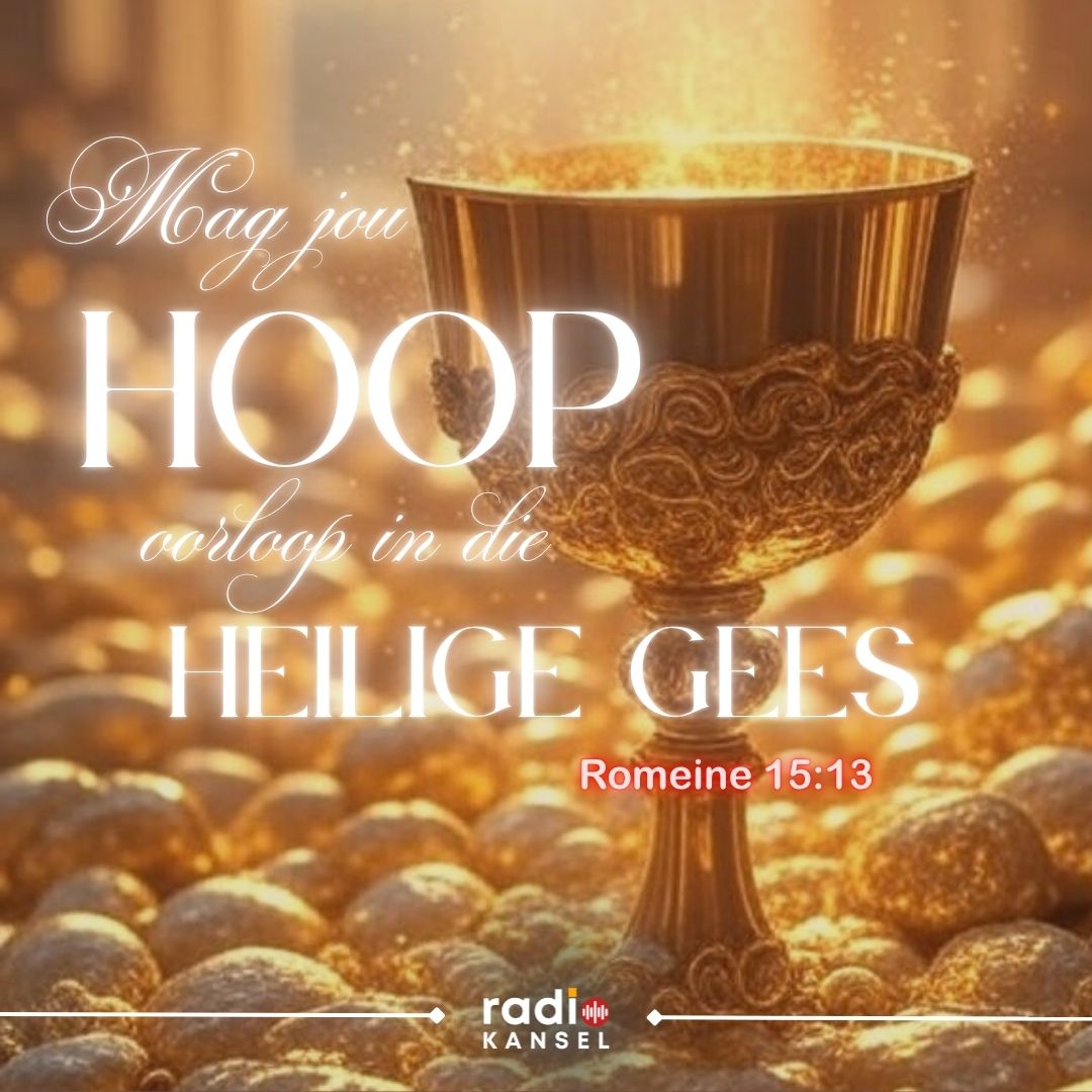 .
🌈 Mag God, die bron van hoop, jou vul met vreugde &amp; vrede! 📖 Romeine 15:13

Laat jou hoop sterker word deur die krag van die Heilige Gees! 🙌🔥

#HoopVol #Romeine15v13 #Geloof #Radiokansel