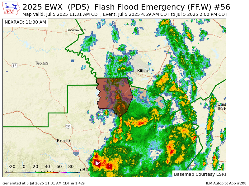Iembot_emerg's tweet image. EWX extends time of Flash Flood Emergency [flash flood: radar and gauge indicated, flash flood damage threat: catastrophic] for Burnet, Travis, Williamson [TX] till Jul 5, 2:00 PM CDT mesonet.agron.iastate.edu/vtec/f/2025-O-…