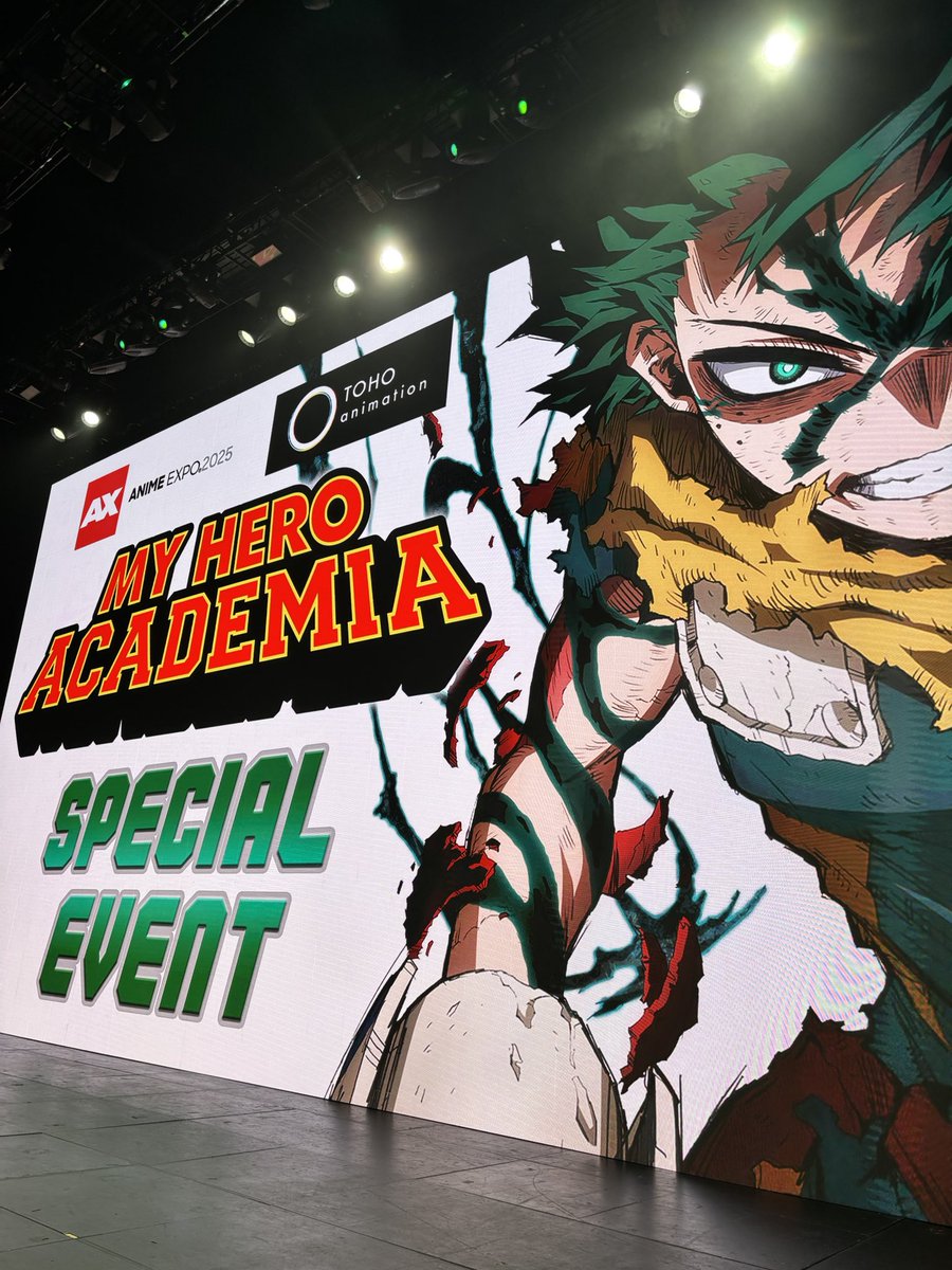 【#AnimeExpo2025 】

Coming up!!
"MY HERO ACADEMIA"
SPECIAL EVENT!!

July 5th／10:00AM – 11:20AM
Peacock Theater

#MyHeroAcademia #heroaca_a