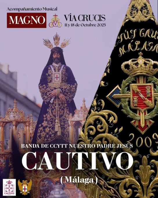 El Rescatado de Córdoba contará con los sones del Cautivo de Málaga en el Vía Crucis Magno de octubre