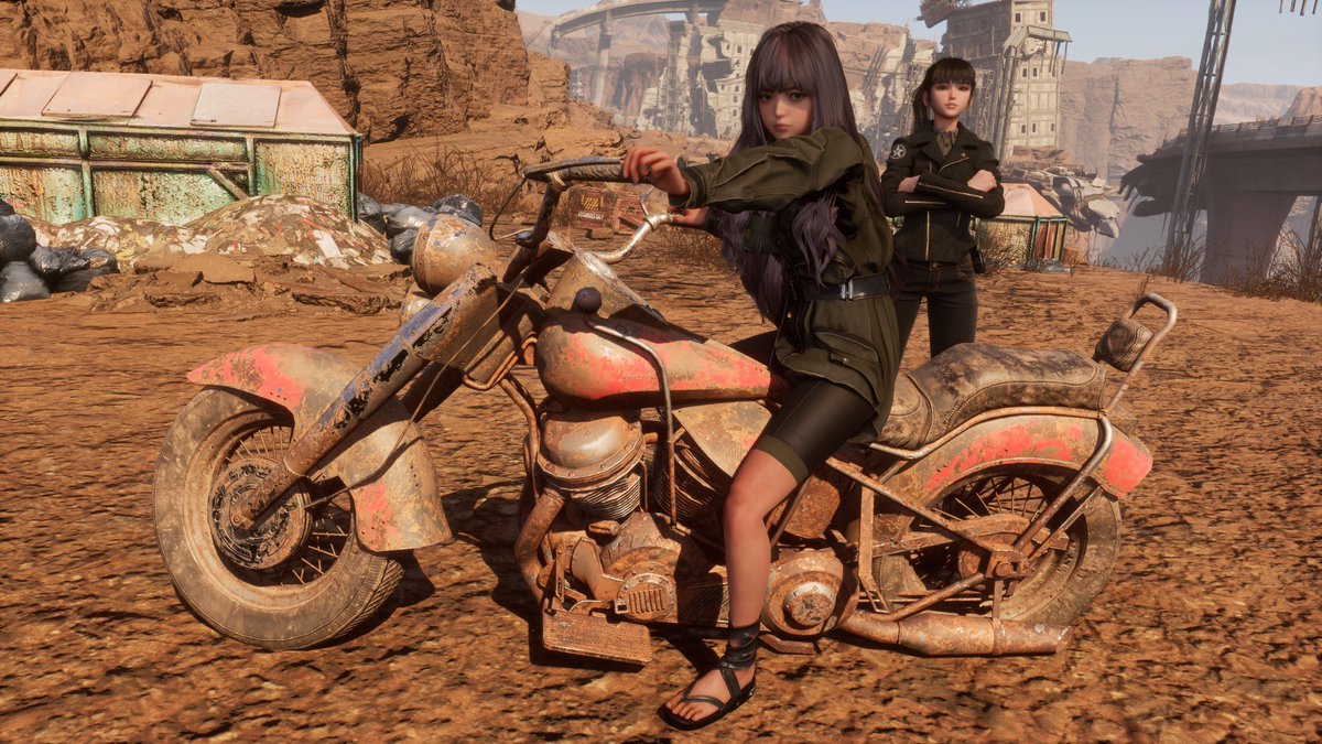 Kaya is super cool working at Sisters Junk on a motorcycle bigger than her

#StellarBlade 
#StellarBladePC