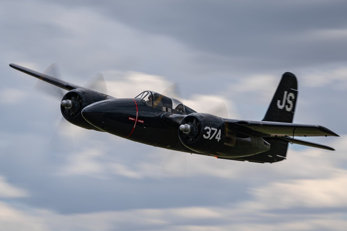 GDevorePhotos's tweet image. A Grumman F7F Tigercat from the National Museum of WWII Aviation makes a low pass of the museum during their annual 4th of July event. All of the aircraft at the museum are operational.