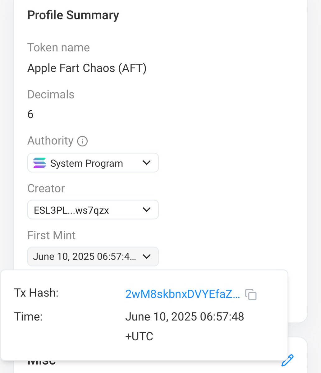 spacedoctor307's tweet image. The truth behind the FIRST token minted from @jup_studio @JupiterExchange 

It’s not #vibedog - July 3, 2025 3:55
It’s not #poopiter - July 3, 2025 4:06
It’s not even $vibe - June 16, 2025 16:37

The first coin is $AFT - June 10, 2025 6:57

@solscanofficial screenshots below and…