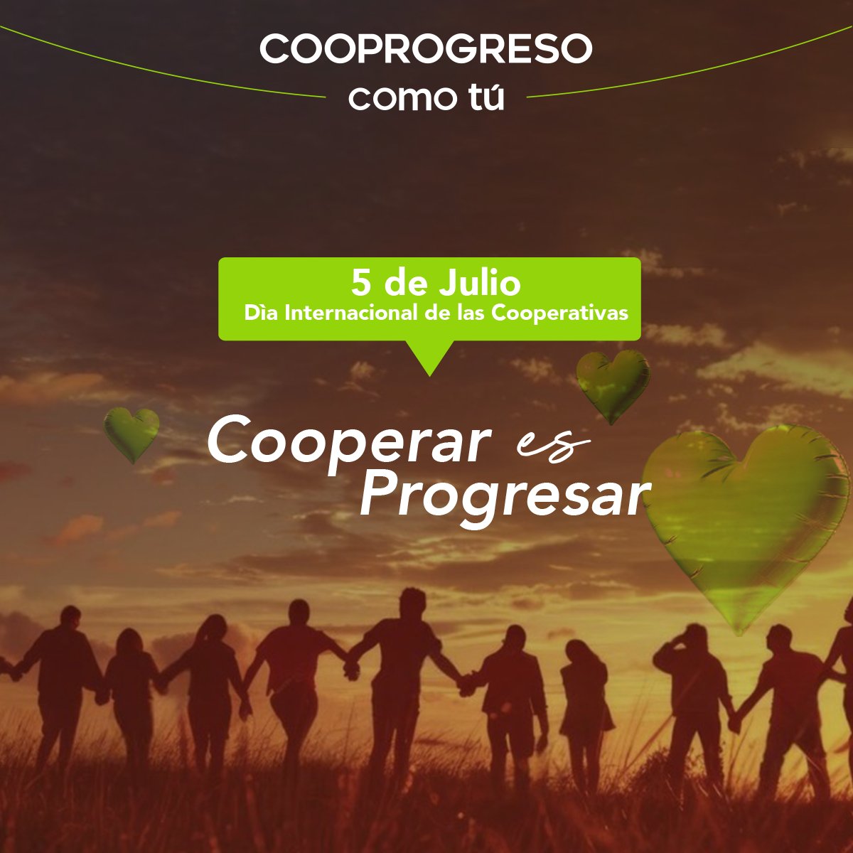 🌍✨ ¡5 de Julio #DíaInternacionalDeLasCooperativas ! destacamos el poder transformador del modelo cooperativo, que impulsa la inclusión financiera, el desarrollo local y el bienestar colectivo 💚 porque cooperar también es progresar.

#CooperarEsProgresar #Cooprogreso #ComoTú