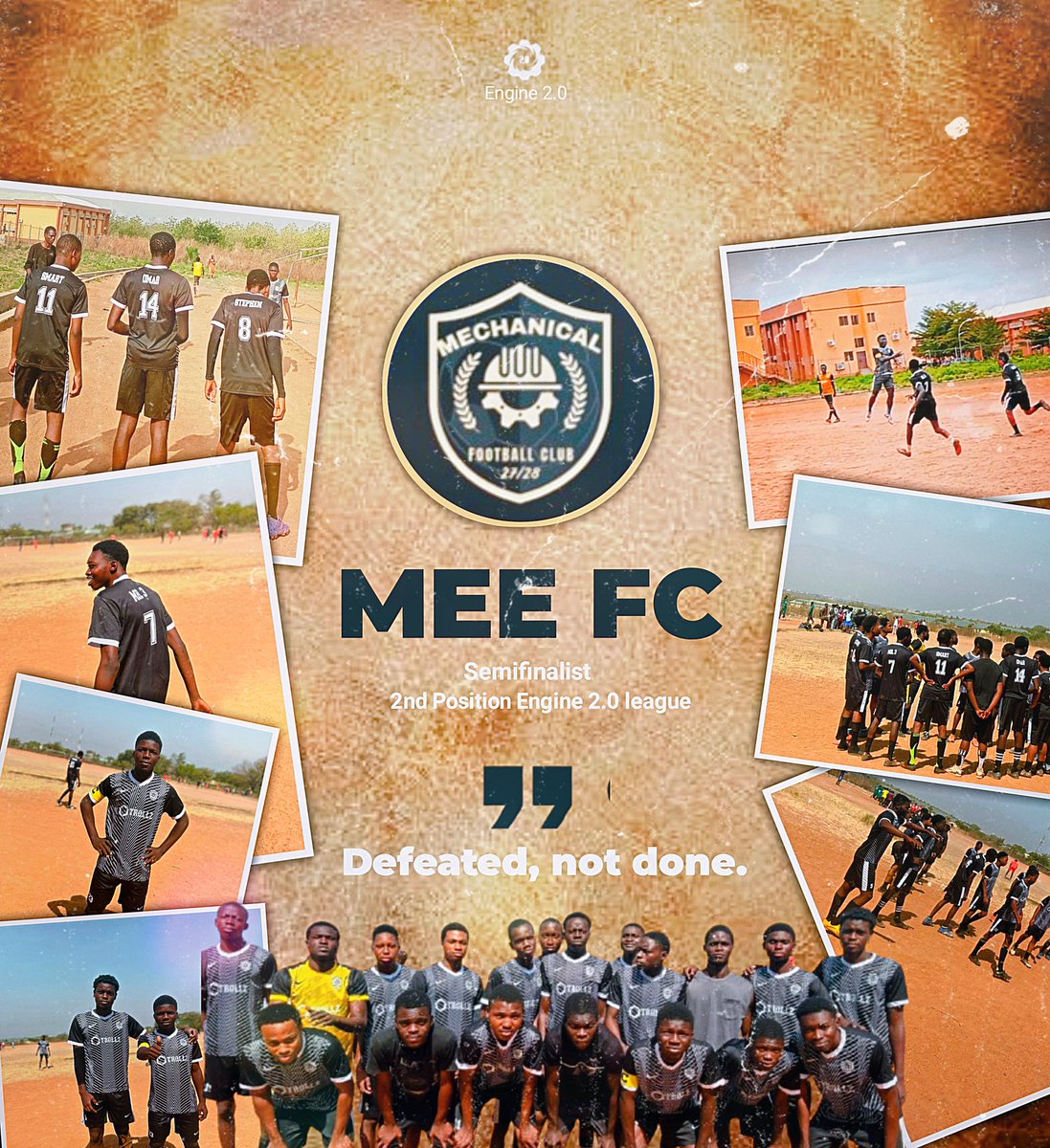 engine2_0's tweet image. Prince that never became king ๐ฅ
MEE FC โซโ๏ธ โ brilliant all through, conceding only 2 goals (both from set-pieces: a penalty and a free kick), with the strongest defence in Engine 2.0 bowed out in the semis to fierce rivals MME.
"Defeated, not done" โ MEE FC
Engine 2.0 ๐โ๏ธ