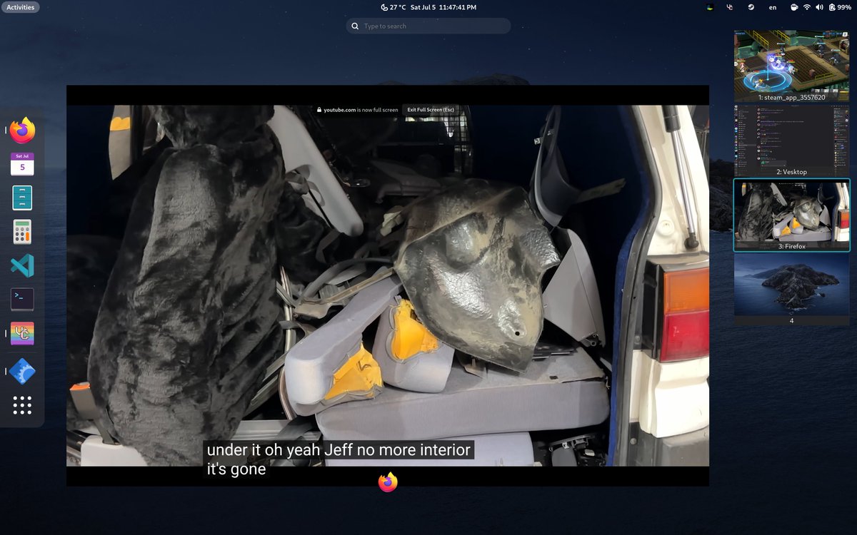 64abstract's tweet image. havent music lately gng im dry on motivation
me when no multiple monitors so im watching the auto like a fucking madman on another workspace while binging youtube