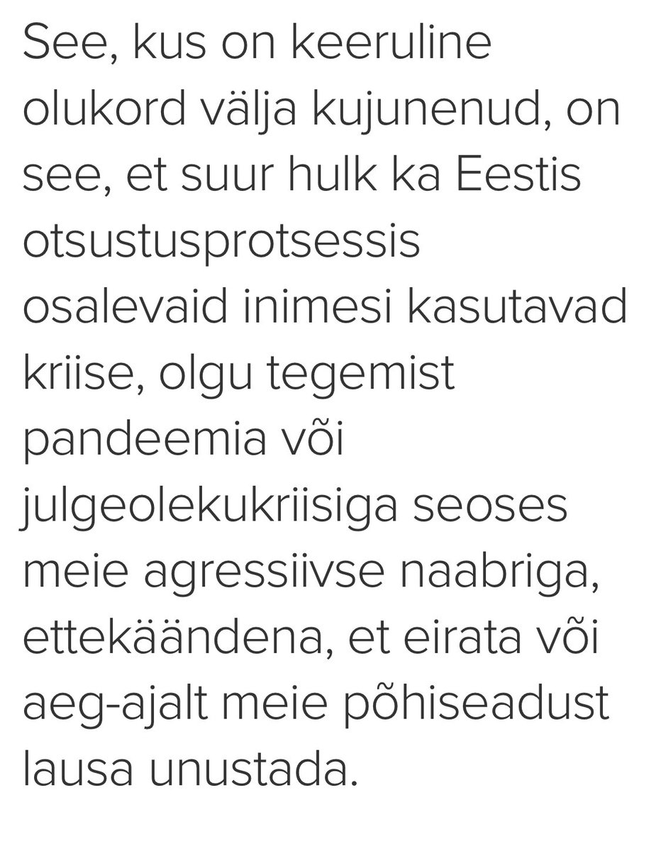 Soovitan kõigil lugeda intervjuud meie Põhiseaduse loojaga. Eriti igasuguste jälgijate jms fanaatikutega err.ee/1609735731/jur…