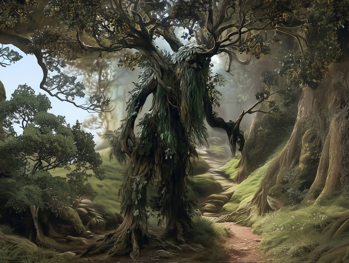 Second Age. Treebeard wanders through the wilderness of Middle-earth. fantasy #digitalart #midjourneyV7  #lotr #hobbit #tolkien #aiart #aiartcommunity #thehobbit #tolkienart #silmarillion #thesilmarillion #midjourney