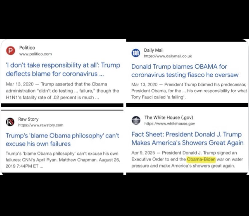 1) MAGA and Trump say criticism of Trump is “Trump Derangement Syndrome”. Here before you is Biden Blaming Syndrome and Obama Blaming Syndrome. Next up⬇️