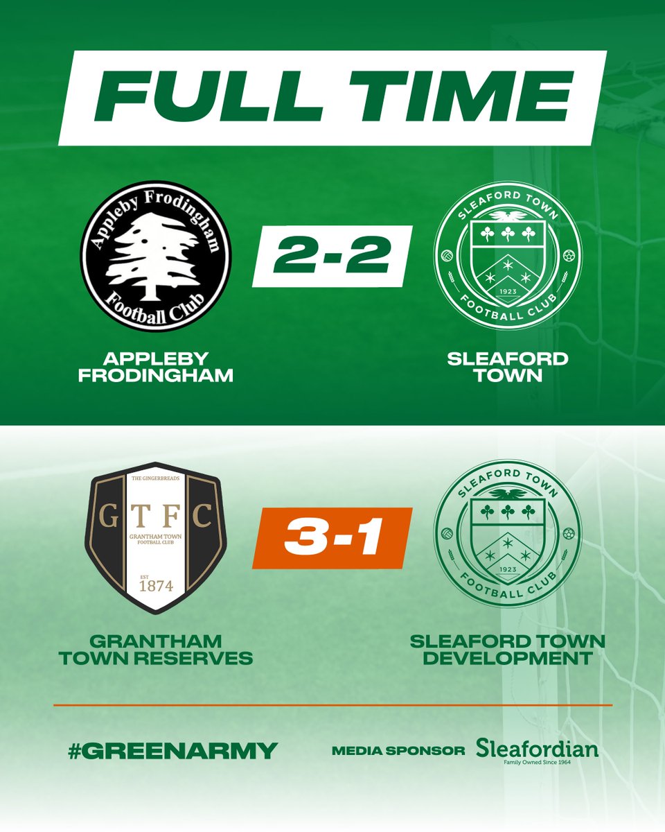 Full-Time – Pre-Season Openers⚽️

A solid start for the First Team with a 2-2 draw at Appleby Frodingham 💚⚽

The Development Side showed real potential despite a 3-1 defeat to Grantham Reserves in their first outing 👏

Plenty to build on for both squads! 💚

#GreenArmy