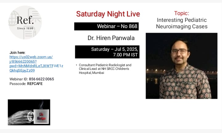 Akshay Baheti (@dr_akshaybaheti) on Twitter photo My good friend & brilliant educator Hiren Panwala will take Interesting Pediatric Neuroimaging Cases today. Don't miss it!
us02web.zoom.us/j/85666220065?…
<a href="/anmol_dhawan/">Anmol Dhawan</a> <a href="/radiologistpage/">theRadiologist</a> <a href="/RadiologyVibes/">Sandeep Awal | RadiologyVibes.com</a> <a href="/radiologynation/">Radiology Nation</a> @radrounds <a href="/radiologycafe/">Radiology Cafe</a> <a href="/bhavinj/">Bhavin Jankharia</a> <a href="/REF_INDIA/">REFINDIA</a> <a href="/CafeRoentgen/">Cafe Roentgen</a> My good friend & brilliant educator Hiren Panwala will take Interesting Pediatric Neuroimaging Cases today. Don't miss it!
us02web.zoom.us/j/85666220065?…
<a href="/anmol_dhawan/">Anmol Dhawan</a> <a href="/radiologistpage/">theRadiologist</a> <a href="/RadiologyVibes/">Sandeep Awal | RadiologyVibes.com</a> <a href="/radiologynation/">Radiology Nation</a> @radrounds <a href="/radiologycafe/">Radiology Cafe</a> <a href="/bhavinj/">Bhavin Jankharia</a> <a href="/REF_INDIA/">REFINDIA</a> <a href="/CafeRoentgen/">Cafe Roentgen</a>