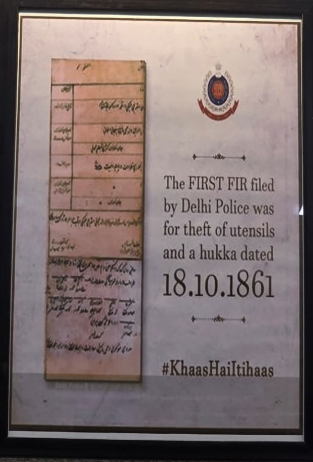 18.10.1861 = first FIR registered by the Delhi Police.