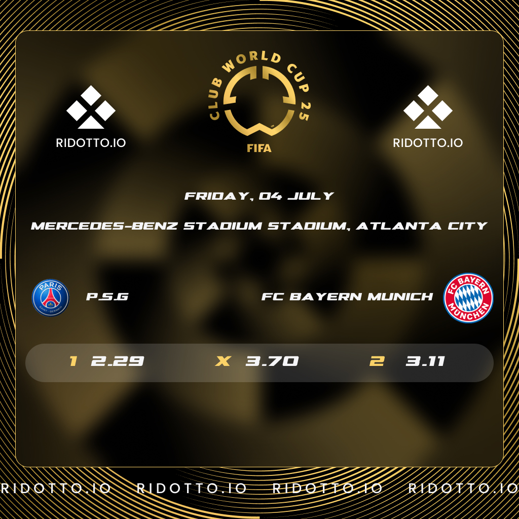 ⚽️🔥PSG vs. FC Bayern München 🔥⚽️

Can PSG’s star-studded lineup shine on home turf, or will Bayern’s relentless power triumph on the global stage? 🏟️

Bet now: Ridotto.io/sports

✅ No KYC
✅ No Geo-Restrictions
✅ Instant Payouts — Your funds, your control