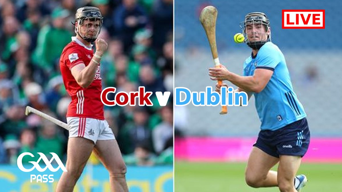 pass_gaa's tweet photo. 🔴 LIVE HURLEY THRILLER! 🔴

Cork v Dublin - All-Ireland Senior Hurling Championship 2025 is ON NOW! 🔥 Don't miss a single strike, block, or score!

📺 GO LIVE: https://t.co/sJIV1Mgopm

#GAAPASS #GAABEO #GaelicGames #Hurling #IrishSports #GAALive @pass_gaa https://t.co/JrMYot6727