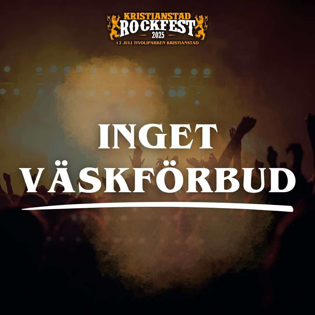 Inget väskförbud på årets festival!
Läs mer här: kristianstadrockfest.se/2025/07/05/ing…

#ingetväskförbud #kristianstadrockfest #kristianstadrockfest2025 #kristianstad #rockfest #väskor
