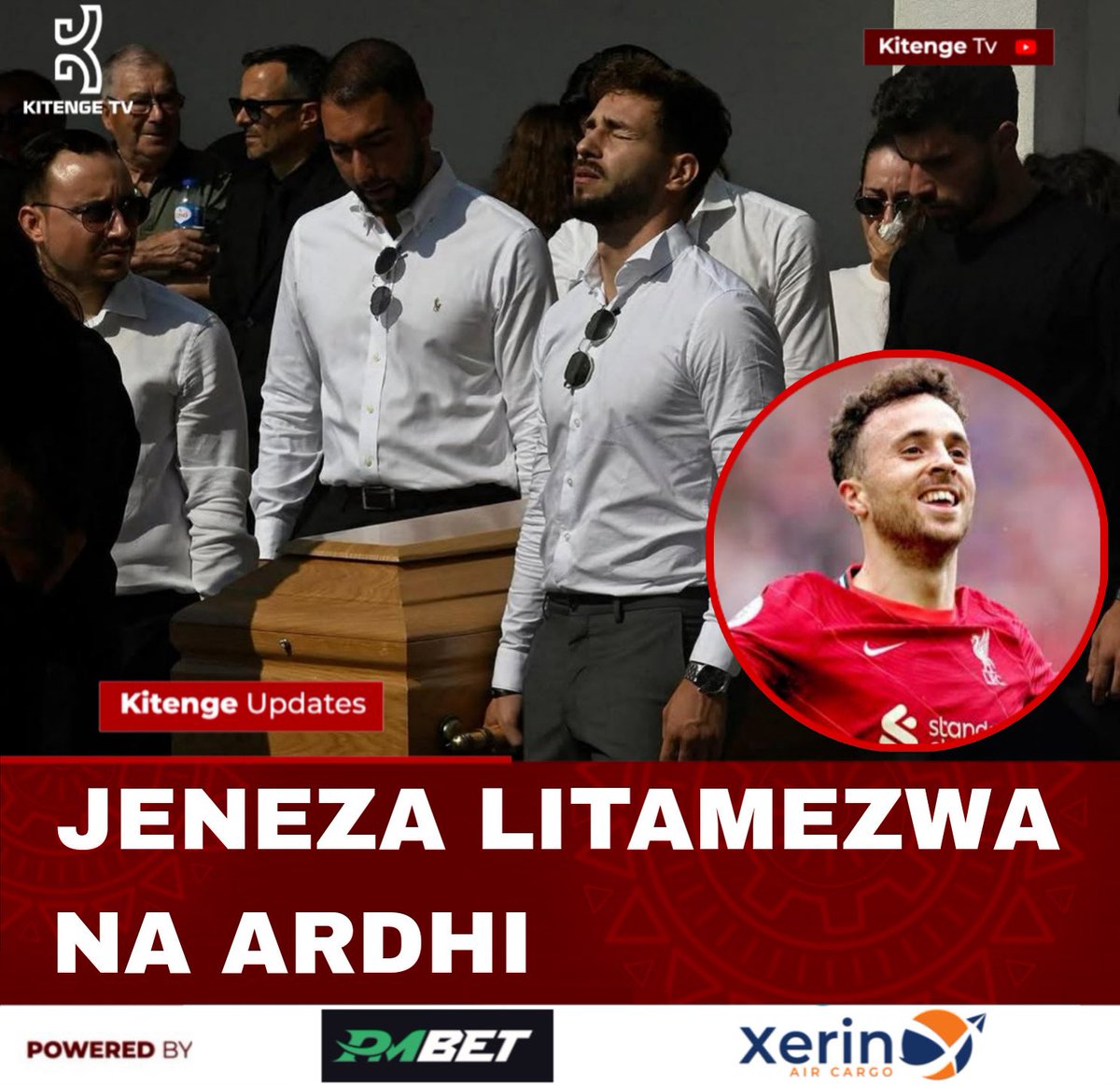 mshambuliaji's tweet photo. Jeneza Litamezwa na Ardhi

Malaika wameondoka na roho ya Jabali wametuachia mwili na majani yaliyokauka mbele ya jeneza,Malaika wametuachia pia huzuni kuu kwenye bonde la uhai sio kwamba wao ni viumbe wabaya,wameichukua roho ya Diego Jota Ili kutimiza ahadi ya Mwenyezi Mungu nafsi kuonja umauti.

Macho ya malaika mbele ya jeneza yanatukumbusha milele hatutoweza  kuliona tabasamu la Diego Jota mbele ya goli,hatutoweza pia kuona hata kidogo  mwanga wa kipaji chake  kwenye giza pale Anfield.Hili jeneza halijabeba tu mwili wa shujaa limebeba huzuni kuu ya mpira wa miguu.

Machozi yananitoka sio kwamba Diego Jota amefariki ni kwasababu leo ndio siku ambayo ardhi italimeza jeneza lake na udongo wa mwisho utawekwa juu ya kaburi kuashiria kipaji cha mpira kimefika mwisho wa kingo za uhai na rasmi jina lake litaingia kwenye vitabu vya kale vya wafu.

Only the dead have seen the end of war 😭

@omarrkombo12